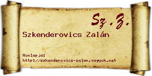 Szkenderovics Zalán névjegykártya